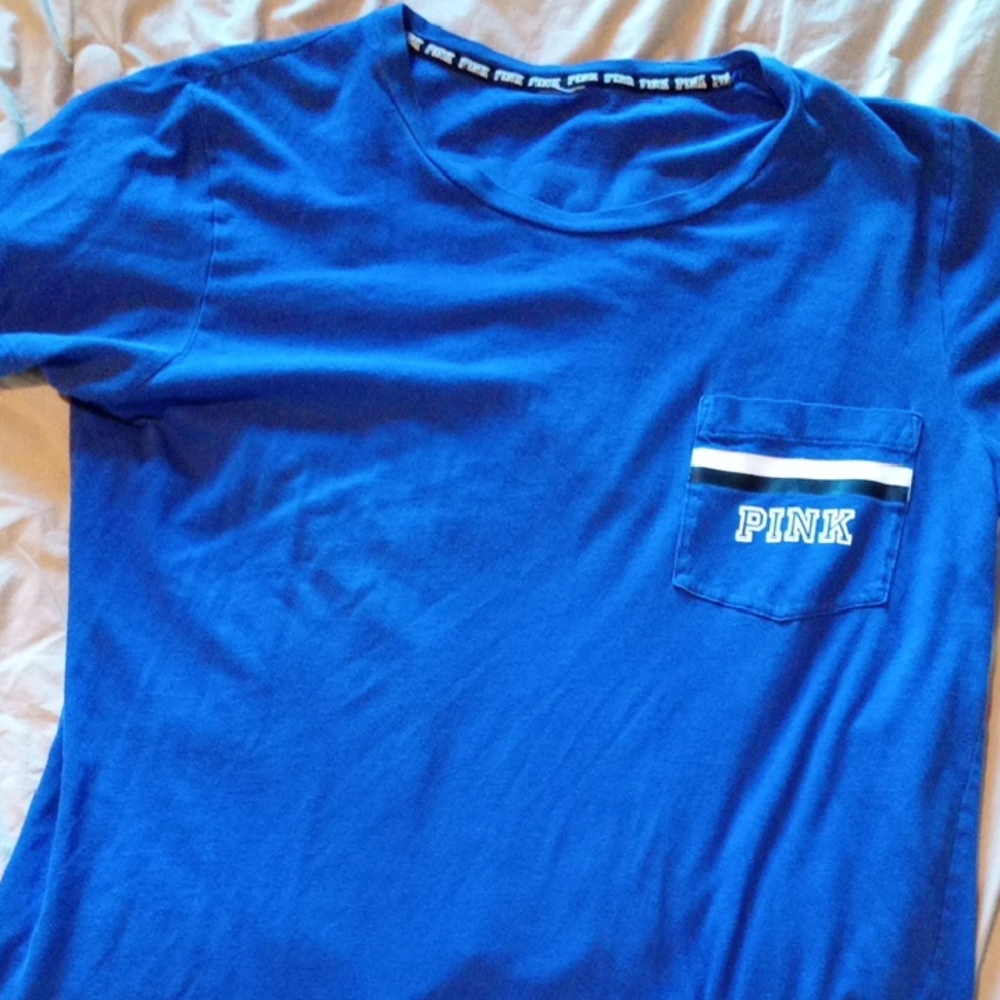 PINK Victoria's Secret Blue Short Sleeve Tee